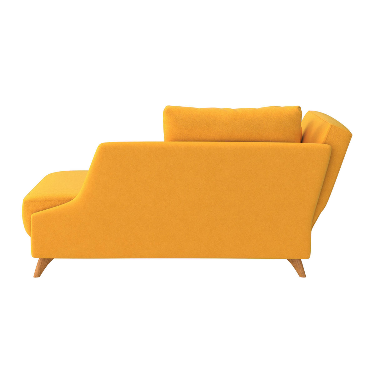 RÉCAMIERE in Flachgewebe Currygelb  - Currygelb/Eichefarben, Modern, Holz/Textil (205/74/94cm) - Bali