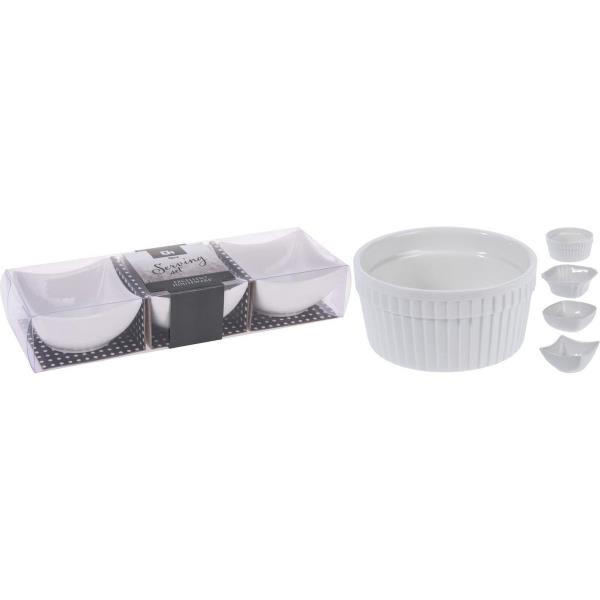 SNACKSSKÅL SET 3 delar   - vit, Klassisk, keramik (9/3,5cm)