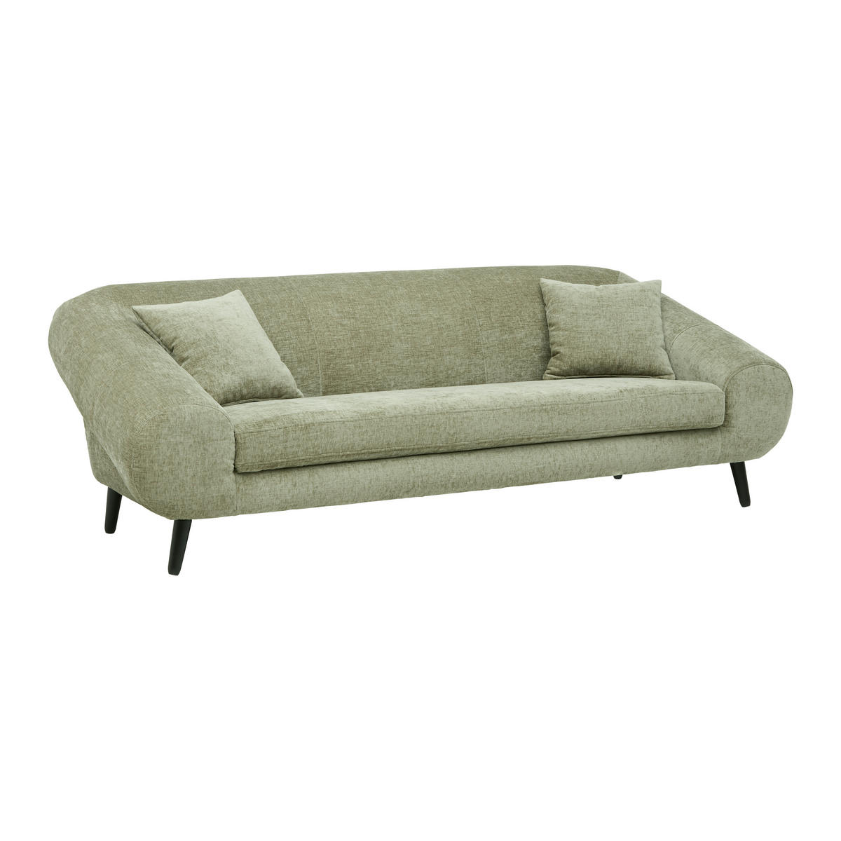 MEGASOFA in tissage à plat vert  - vert/noir, Modern, textile/bois (225/75/102cm) - MID.YOU
