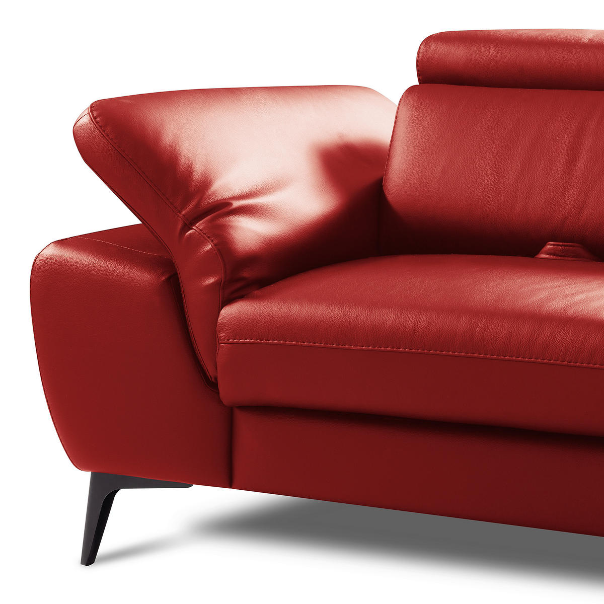 ECKSOFA  in Lederlook Echtleder Rot  274/220 cm  - Rot/Schwarz, Design, Leder/Textil (274/220cm) - Livetastic