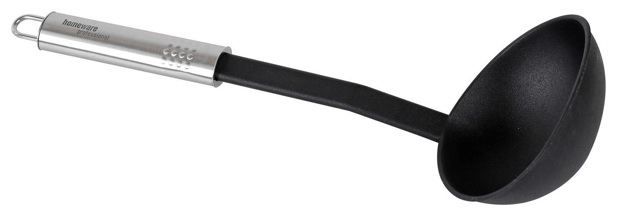 SCHÖPFLÖFFEL - Edelstahlfarben/Schwarz, Basics, Kunststoff/Metall (30cm) - Homeware Profession.