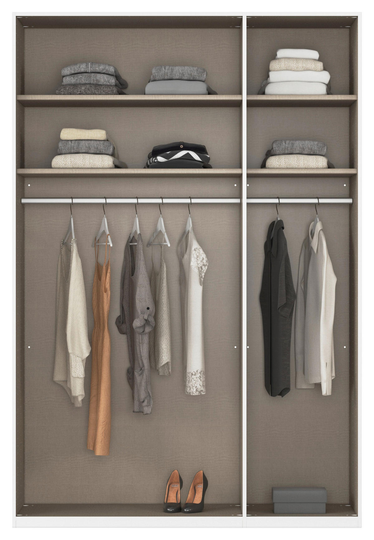 DREHTÜRENSCHRANK in Eiche Artisan  - Eiche Artisan/Grau, Modern, Holzwerkstoff/Metall (136/229/54cm) - Rauch Möbel