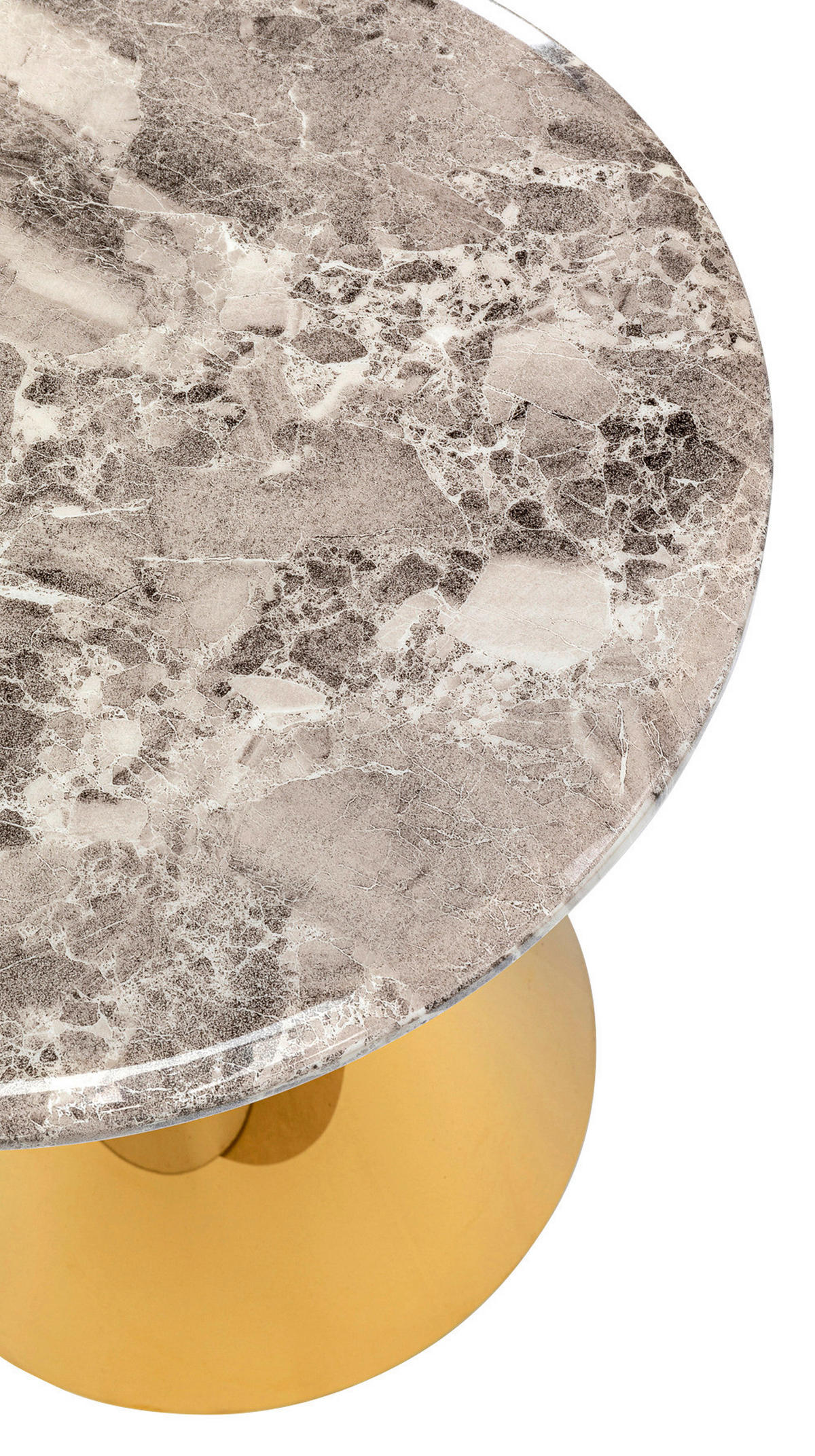 BEISTELLTISCH in Metall, Stein 50/50/53 cm  - Goldfarben/Grau, LIFESTYLE, Stein/Metall (50/50/53cm) - Kare-Design