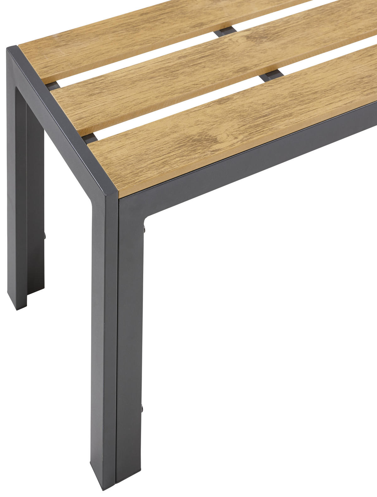 GARTENBANK 162/42/35 cm  in Anthrazit, Naturfarben  - Anthrazit/Naturfarben, KONVENTIONELL, Kunststoff/Metall (162/42/35cm) - Ambia Garden