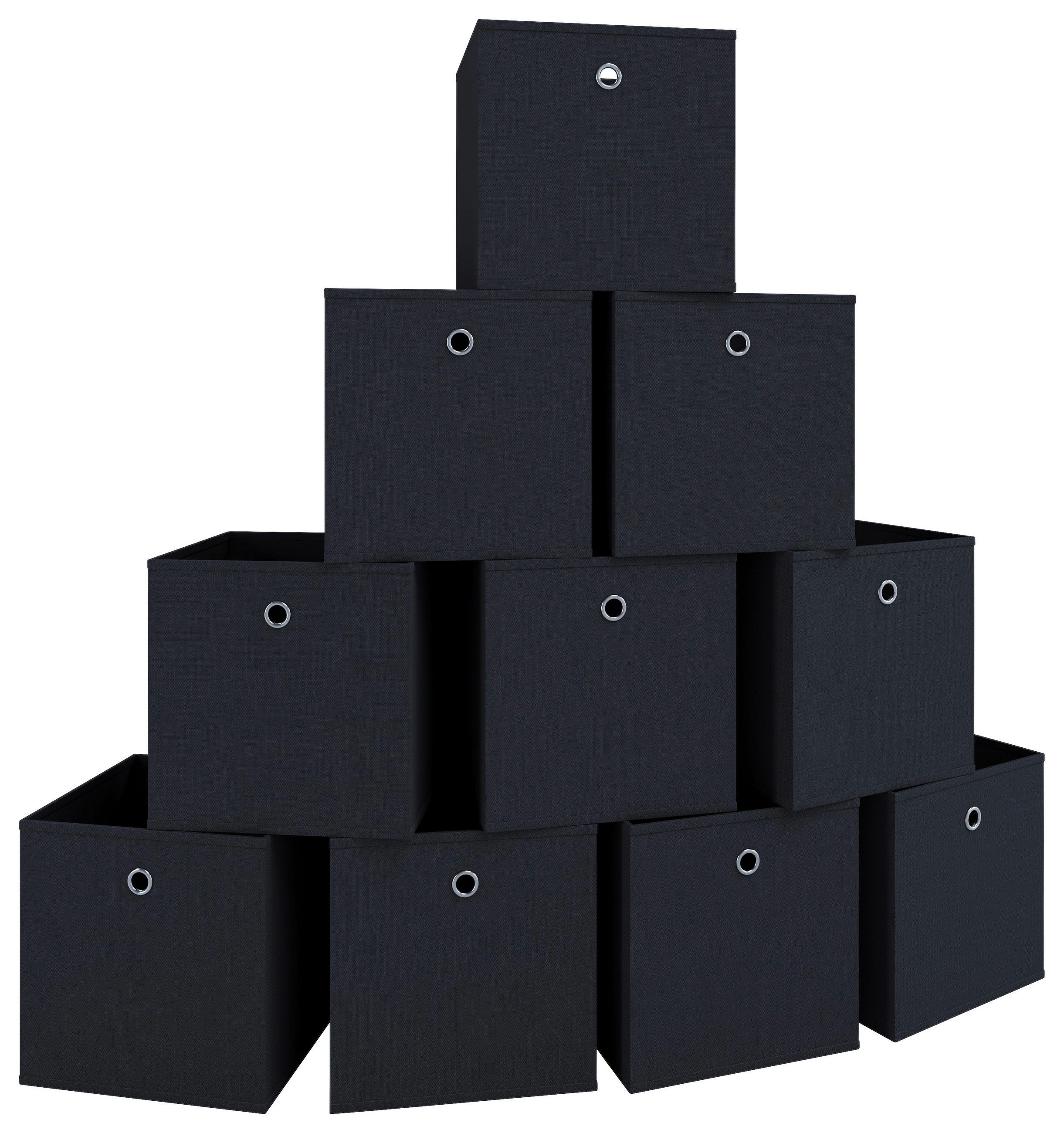 FALTBOX - Schwarz, MODERN, Textil (27/28/27cm) - MID.YOU