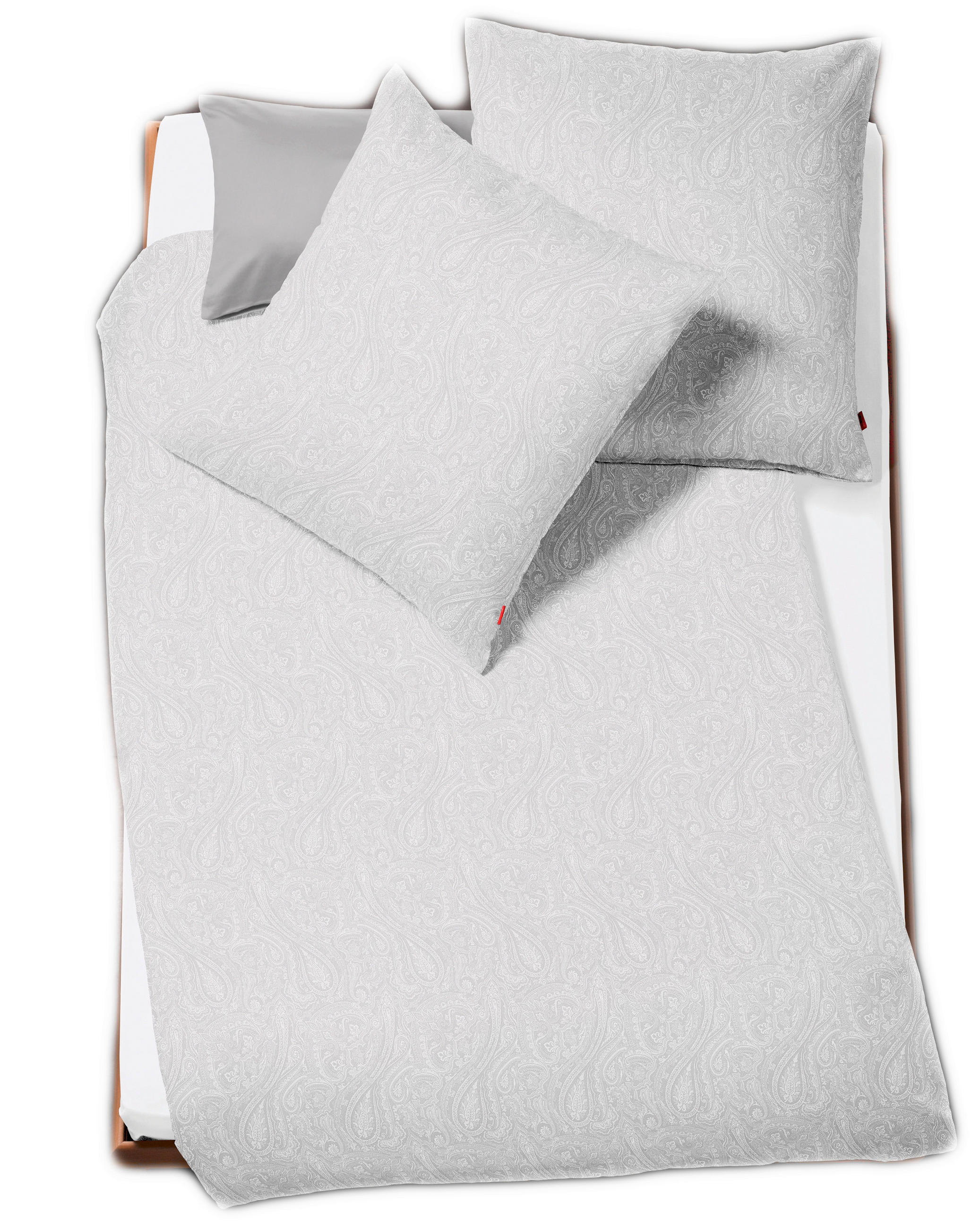 OBOJESTRANSKA POSTELJNINA Opal 140/200 cm damast bela - bela, Design, tekstil (140/200cm) - Fleuresse