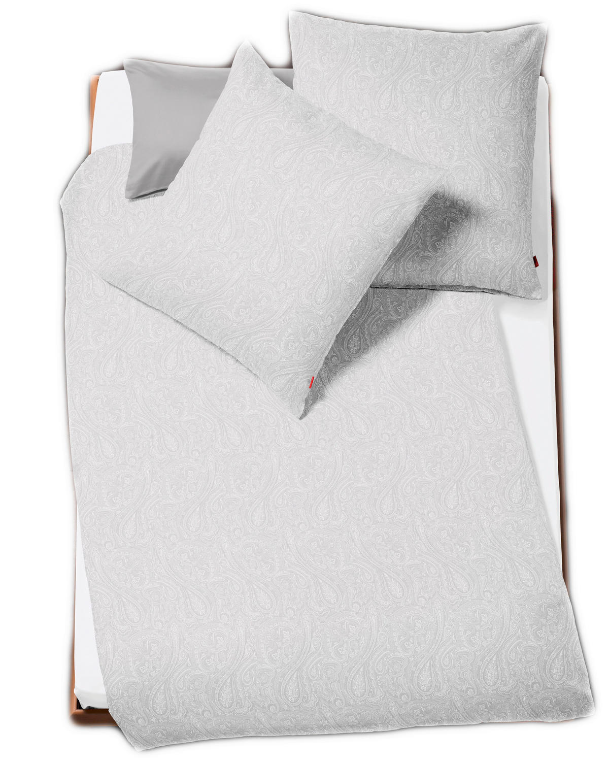 OBOJESTRANSKA POSTELJNINA Opal 140/200 cm damast bela  - bela, Design, tekstil (140/200cm) - Fleuresse