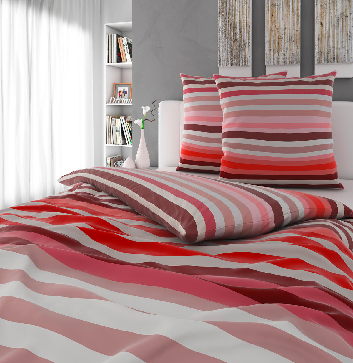 BETTWÄSCHE Arai Satin 200/200 cm  - Rot, Basics, Textil (200/200cm) - Novel