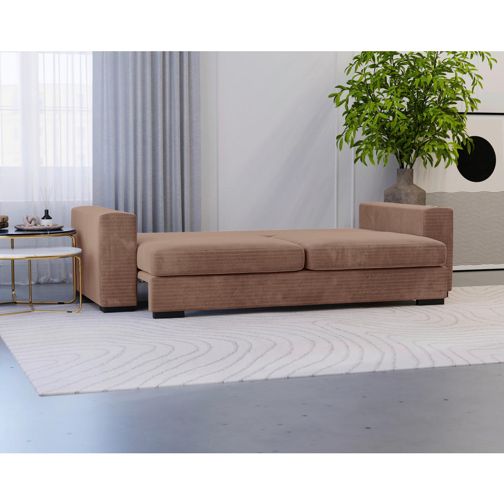 Thumbnail - Carryhome Schlafsofa, Altrosa, Textil, 3-Sitzer, Füllung: Schaumstoff, 236x78x114 cm, Liegefunktion, Schlafen auf Sitzhö...