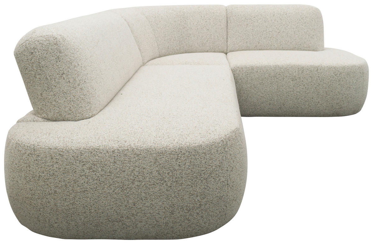 ECKSOFA 200 029 Beigebraun Webstoff  - Beigebraun/Schwarz, MODERN, Kunststoff/Textil (214/280cm) - Livetastic