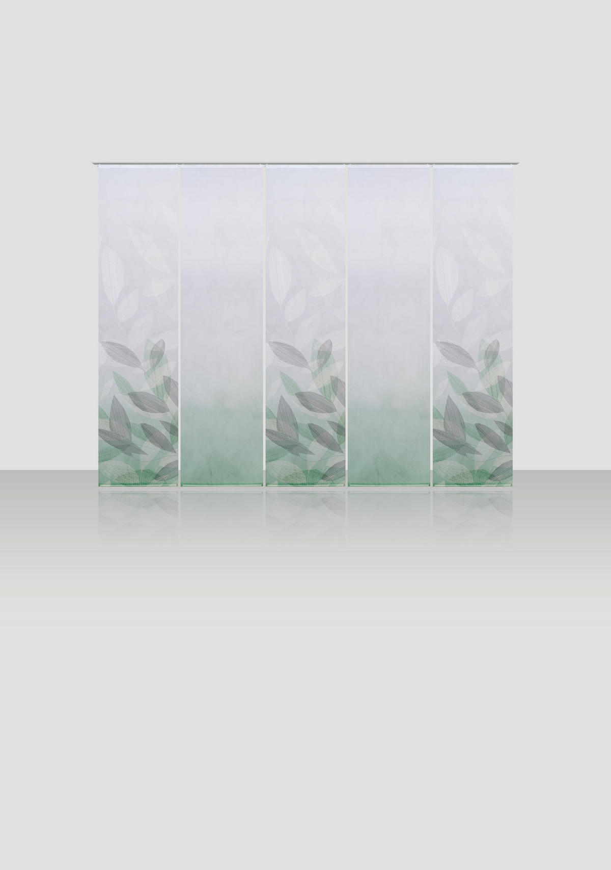 FLÄCHENVORHANG  5 Stück  halbtransparent   60/245 cm  - Grün, Natur, Textil (60/245cm) - Novel