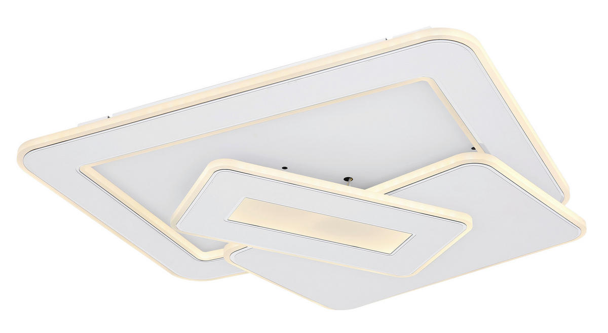 LED-DECKENLEUCHTE KIQUE  Smart 49/48,5/6,8 cm   - Weiß, Design, Kunststoff/Metall (49/48,5/6,8cm) - Globo