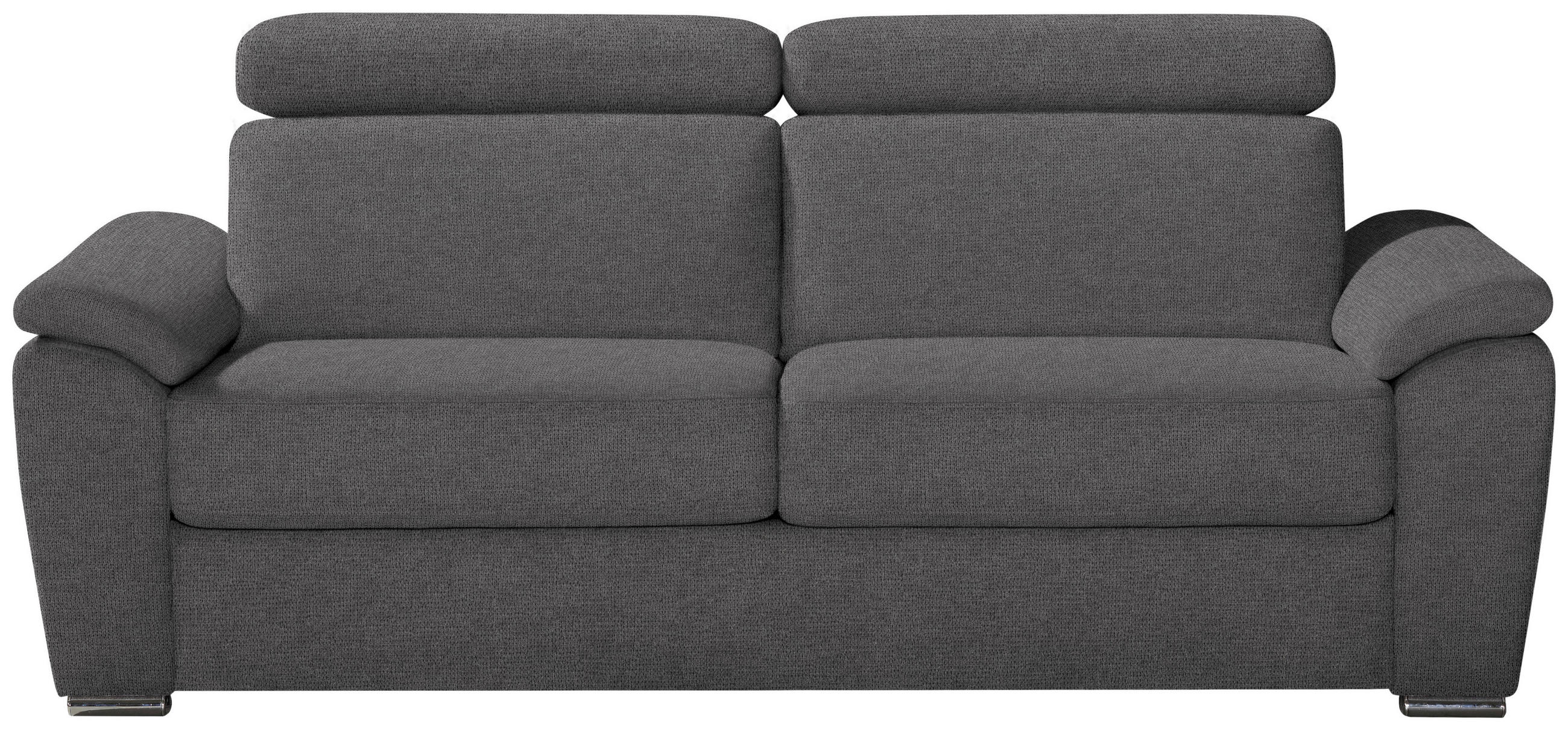 SCHLAFSOFA Webstoff Dunkelgrau  - Chromfarben/Dunkelgrau, KONVENTIONELL, Textil/Metall (206/86-104/98cm) - Novel