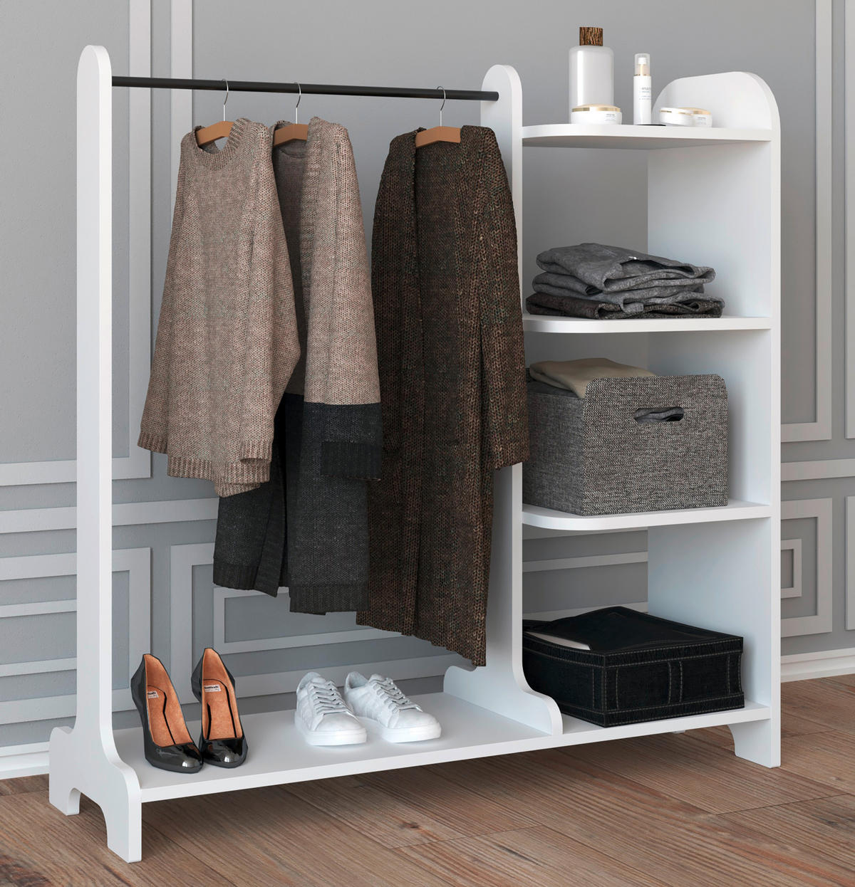 GARDEROBE  in 106/110/35 cm  - Weiß, MODERN, Holzwerkstoff (106/110/35cm) - MID.YOU