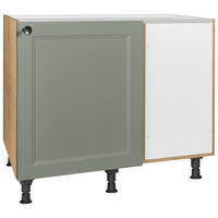 ECKUNTERSCHRANK 125/87/65 cm  - Eichefarben/Schwarz, MODERN, Holzwerkstoff/Metall (125/87/65cm) - Nobilia