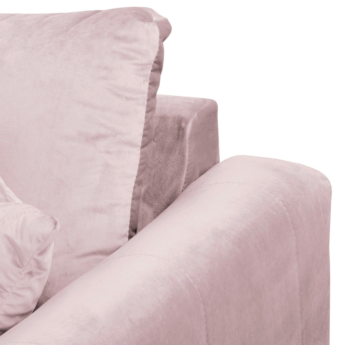 ECKSOFA Ariella in Samt Rosa  161/231 cm  - Naturfarben/Rosa, Design, Holz/Textil (161/231cm) - Livetastic