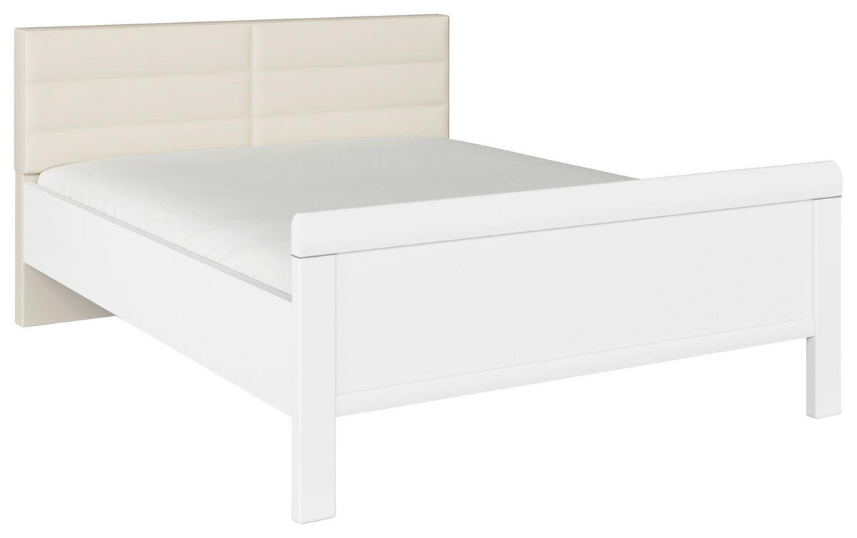 BETT 140/200 cm  in Weiß, Champagner  - Champagner/Weiß, Design, Holzwerkstoff/Textil (140/200cm) - Novel