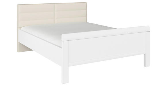 BETT 180/200 cm  in Weiß, Champagner  - Champagner/Weiß, Design, Holzwerkstoff/Textil (180/200cm) - Novel