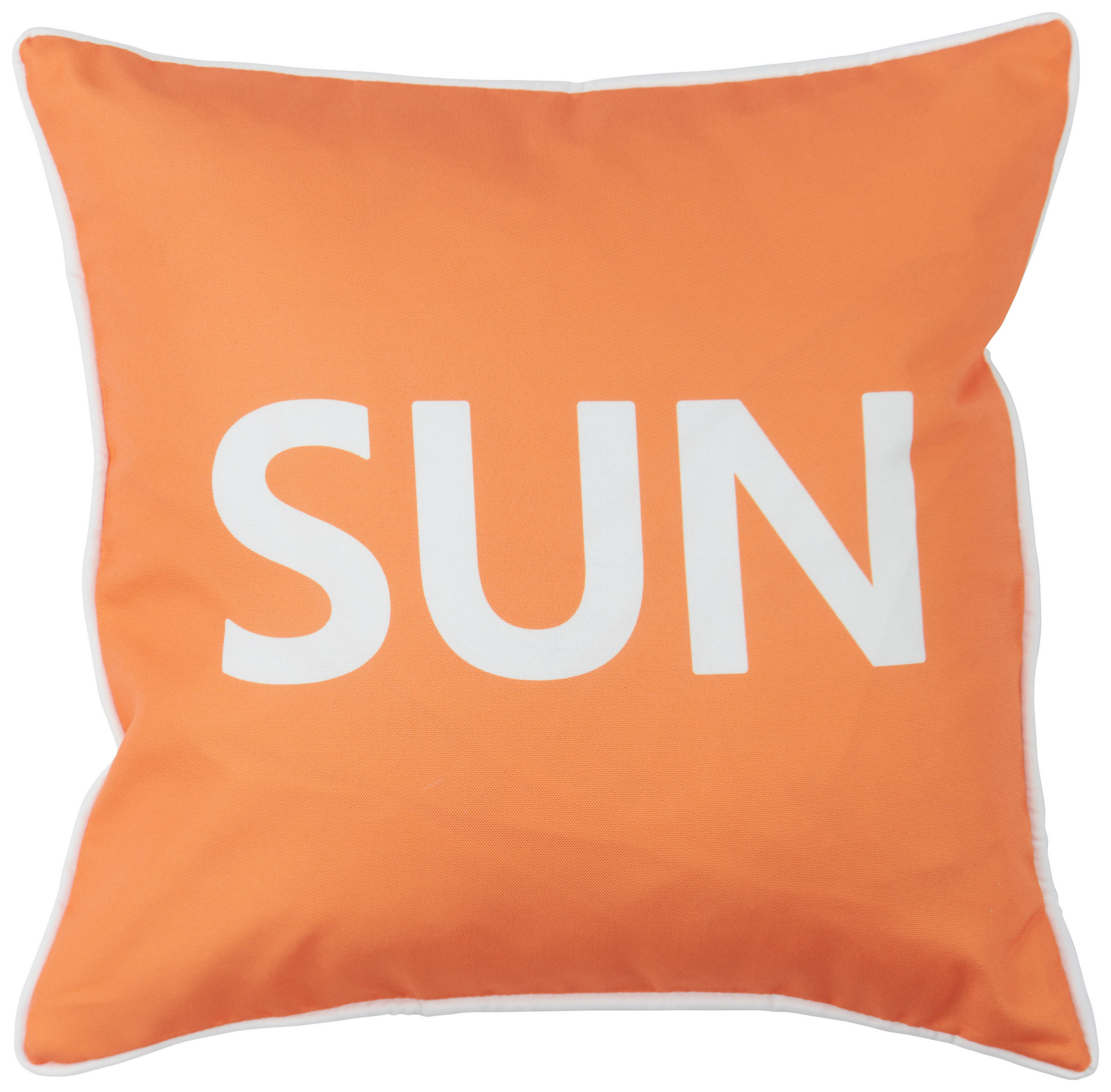 OUTDOOR-KISSEN in Orange Texte 45/45 cm  - Orange, Basics, Textil (45/45cm) - Esposa