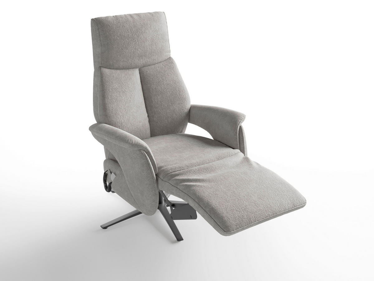 RELAXSESSEL Textil Grau  - Schwarz/Grau, Basics, Textil/Metall (75/110/85cm) - Sit & More