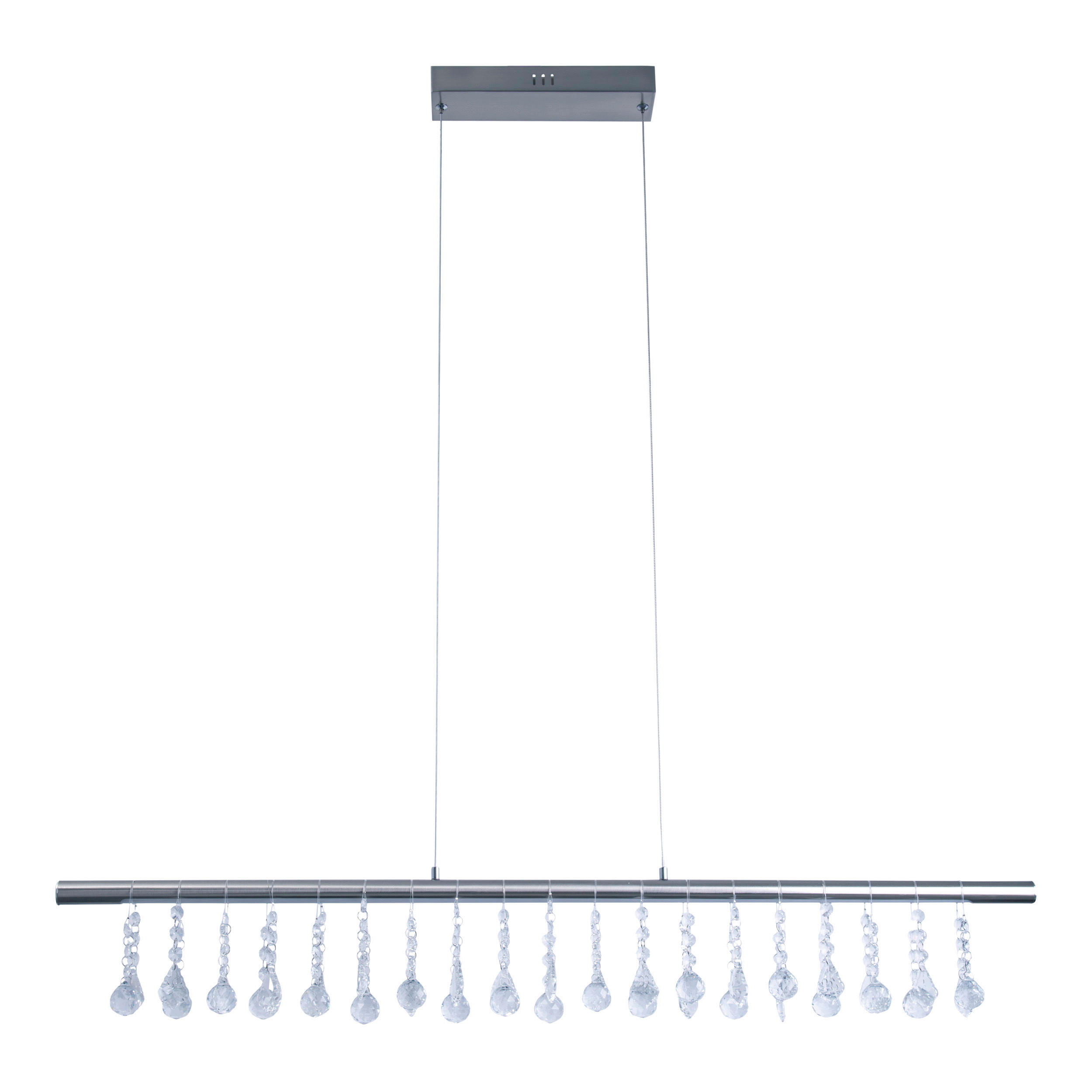 LED-HÄNGELEUCHTE 100/6/120 cm  - Nickelfarben, Design, Glas/Kunststoff (100/6/120cm) - Näve