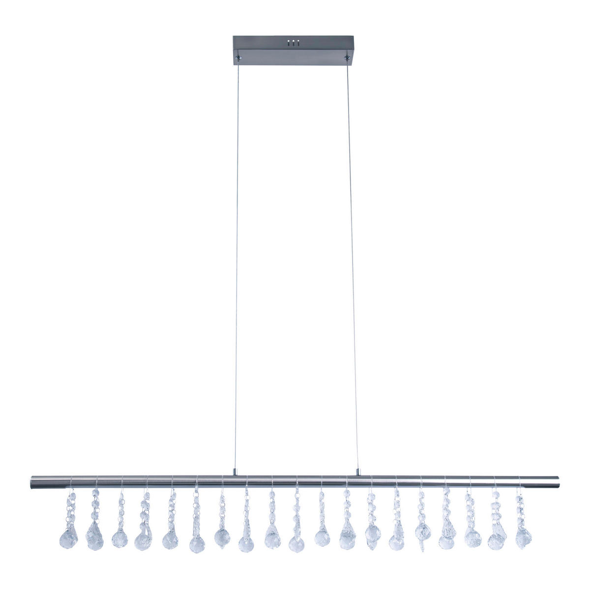 LED-HÄNGELEUCHTE 100/6/120 cm  - Nickelfarben, Design, Glas/Kunststoff (100/6/120cm) - Näve