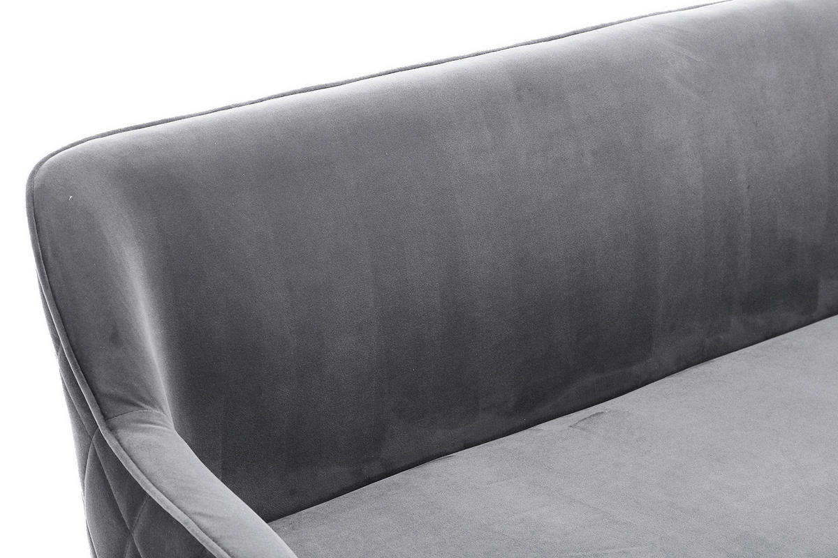 SITZBANK 160/85/61 cm Samt Grau Metall  - Schwarz/Grau, MODERN, Textil/Metall (160/85/61cm) - Livetastic