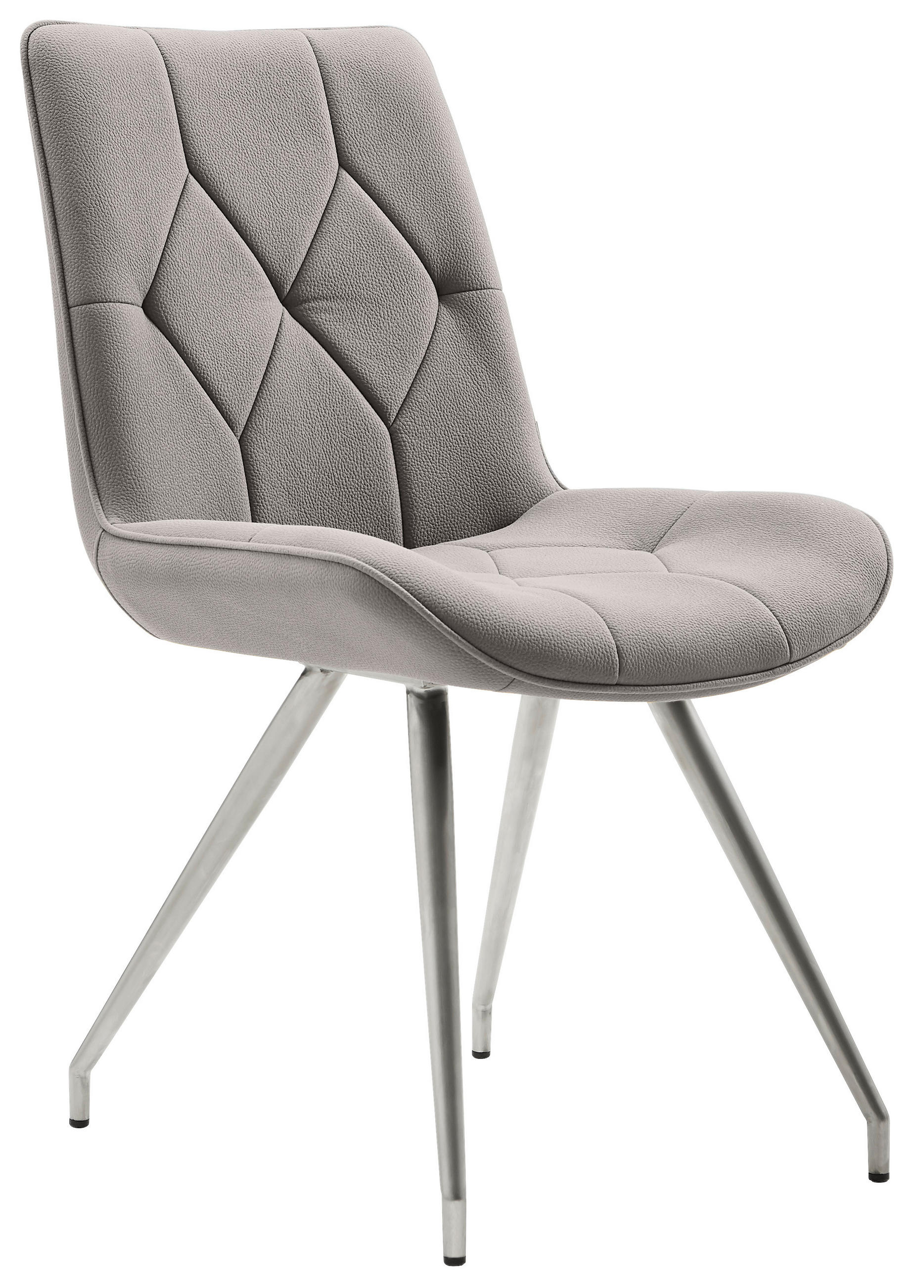STUHL  mit Griff Mikrofaser  Grau, Edelstahlfarben  - Edelstahlfarben/Grau, Design, Textil/Metall (51,5/89/65,5cm) - Novel