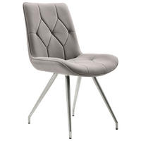 STUHL  mit Griff Mikrofaser  Grau, Edelstahlfarben  - Edelstahlfarben/Grau, Design, Textil/Metall (51,5/89/65,5cm) - Novel