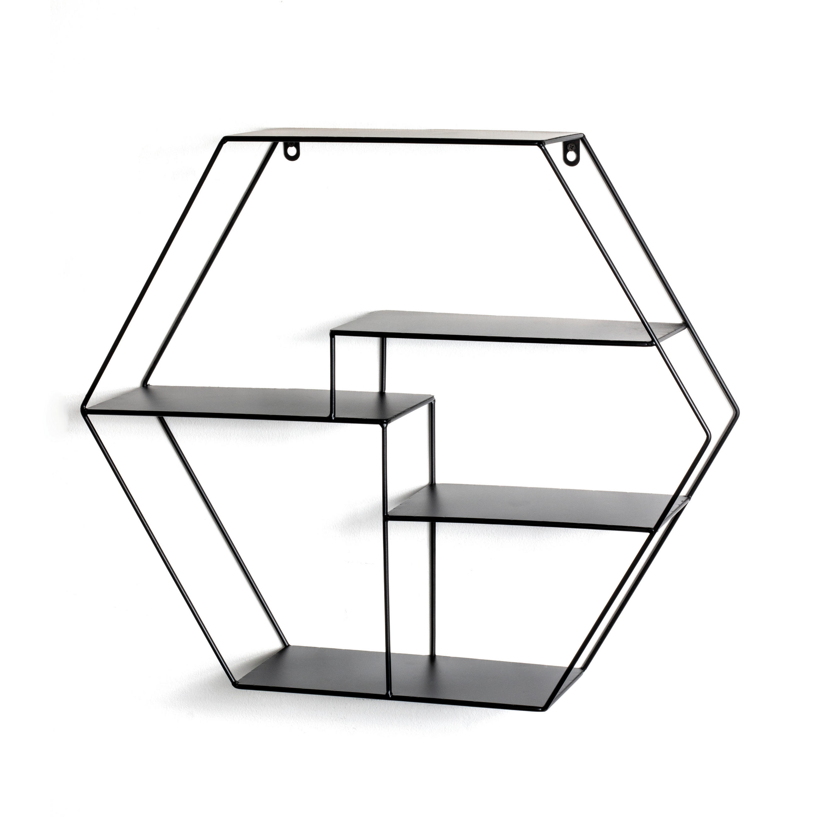 WANDREGAL Schwarz  - Schwarz, MODERN, Metall (61/54/16cm)