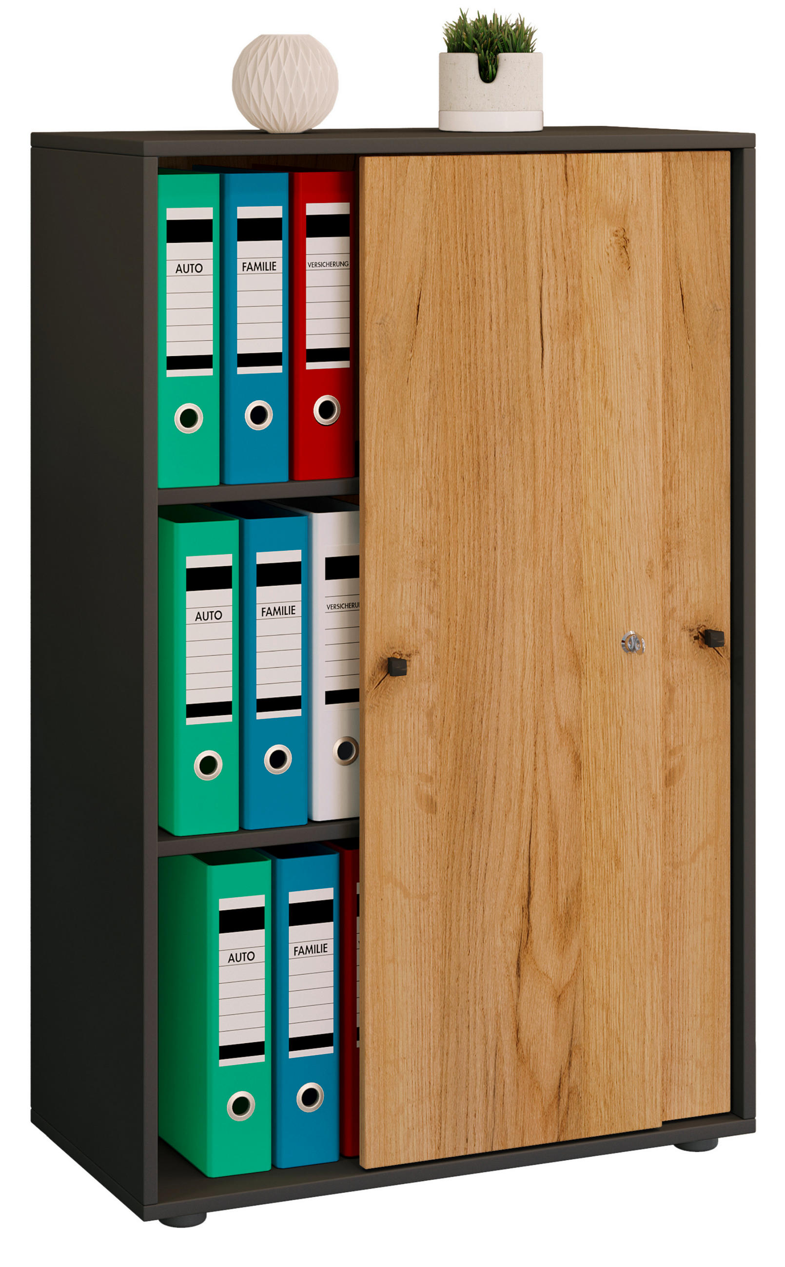AKTENSCHRANK 70/110/39 cm  - Honigeiche/Anthrazit, Design, Holzwerkstoff (70/110/39cm) - MID.YOU