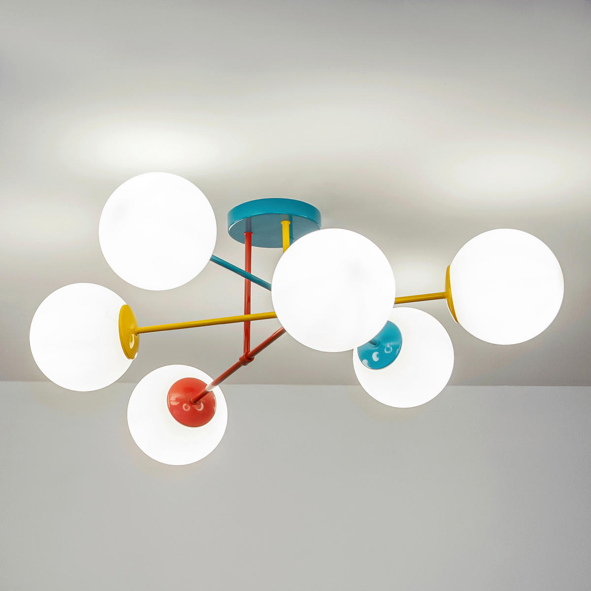 KINDERDECKENLEUCHTE 76/76/31 cm   - Multicolor, LIFESTYLE, Glas/Metall (76/76/31cm)