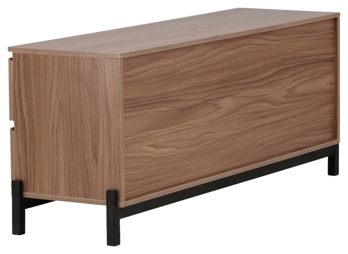 SIDEBOARD 135/56/40 cm  - Nussbaumfarben/Schwarz, Design, Holz/Holzwerkstoff (135/56/40cm) - Livetastic