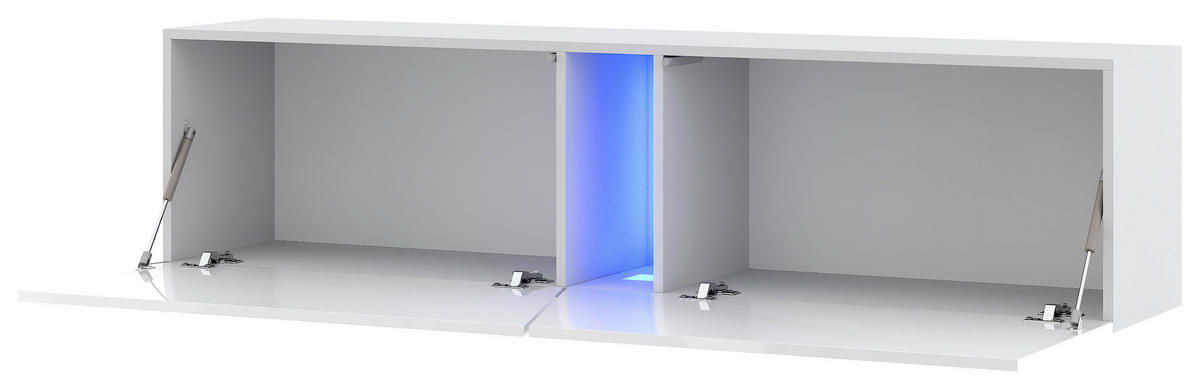 LOWBOARD SLANT  in 160/35/40 cm  - Schwarz/Weiß, Design, Holzwerkstoff/Kunststoff (160/35/40cm) - Livetastic