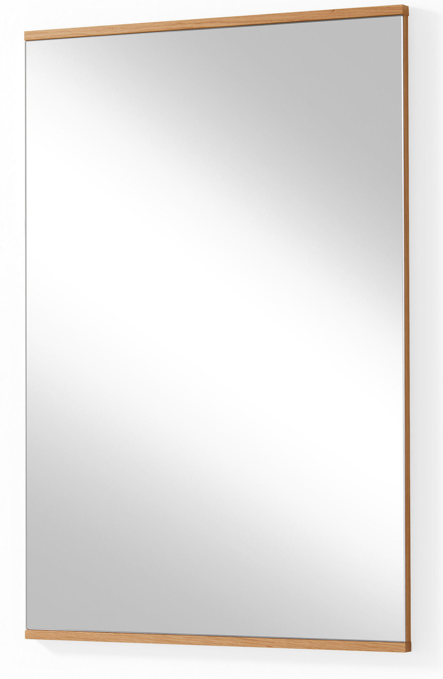 WANDSPIEGEL - Eichefarben, Design, Glas/Holz (56/82/3cm)
