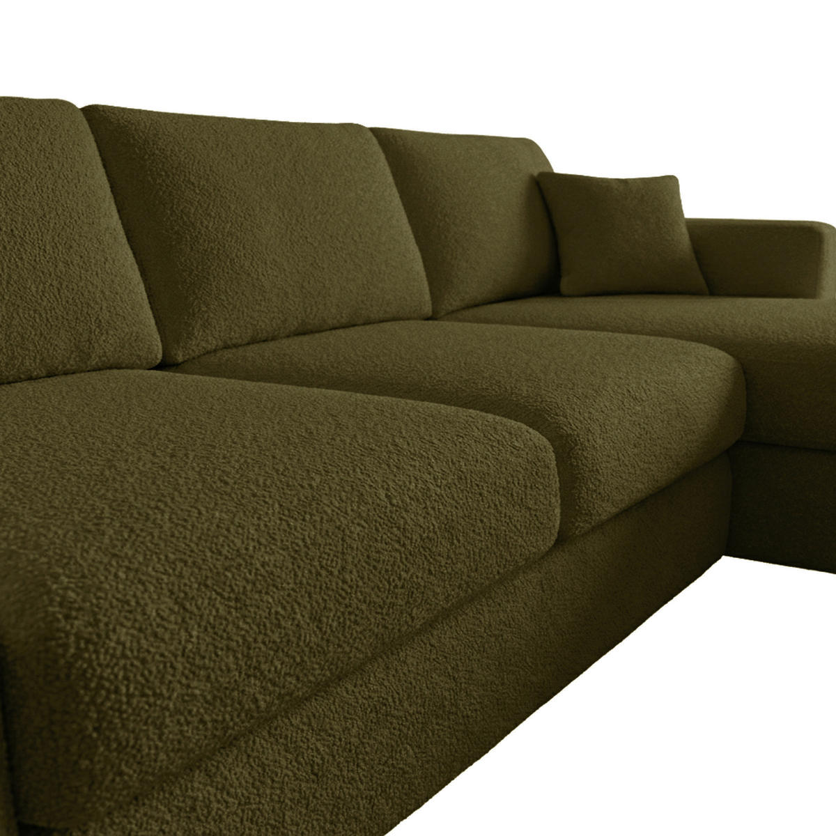 ECKSOFA LAPIT in Chenille Grün  240/170 cm  - Schwarz/Grün, Design, Holz/Textil (240/170cm) - MID.YOU