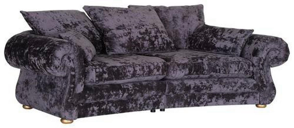 MEGASOFA in Mikrofaser Dunkelgrau  - Dunkelgrau/Goldfarben, Trend, Holz/Textil (280/82/135cm) - Carryhome