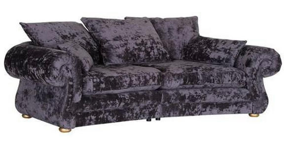 MEGASOFA in Mikrofaser Dunkelgrau - Dunkelgrau/Goldfarben, Trend, Holz/Textil (280/82/135cm) - Carryhome