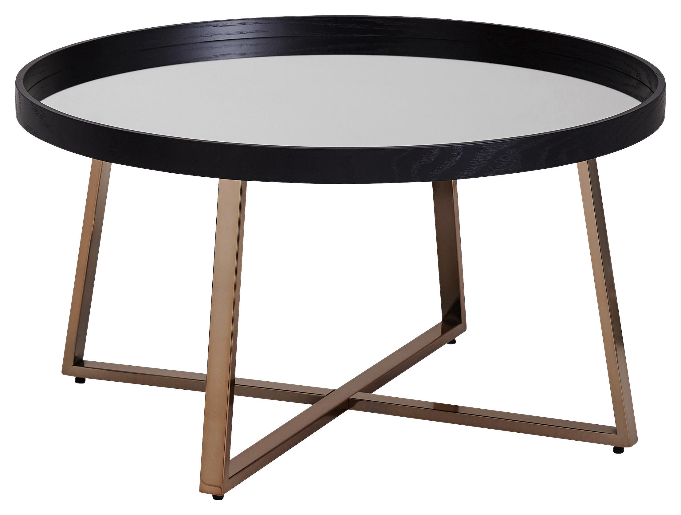 KONFERENČNÍ STOLEK, černá, barvy zlata, sklo, 78/78/42,5 cm - černá/barvy zlata, Design, kov/sklo (78/78/42,5cm) - MID.YOU