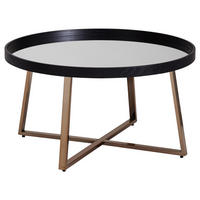 KONFERENČNÝ STOLÍK, čierna, zlatá, sklo, 78/78/42,5 cm - čierna/zlatá, Design, kov/sklo (78/78/42,5cm) - MID.YOU