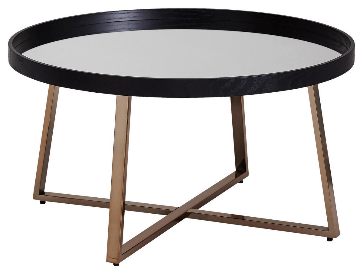 KONFERENČNÝ STOLÍK, čierna, zlatá, sklo, 78/78/42,5 cm - čierna/zlatá, Design, kov/sklo (78/78/42,5cm) - MID.YOU