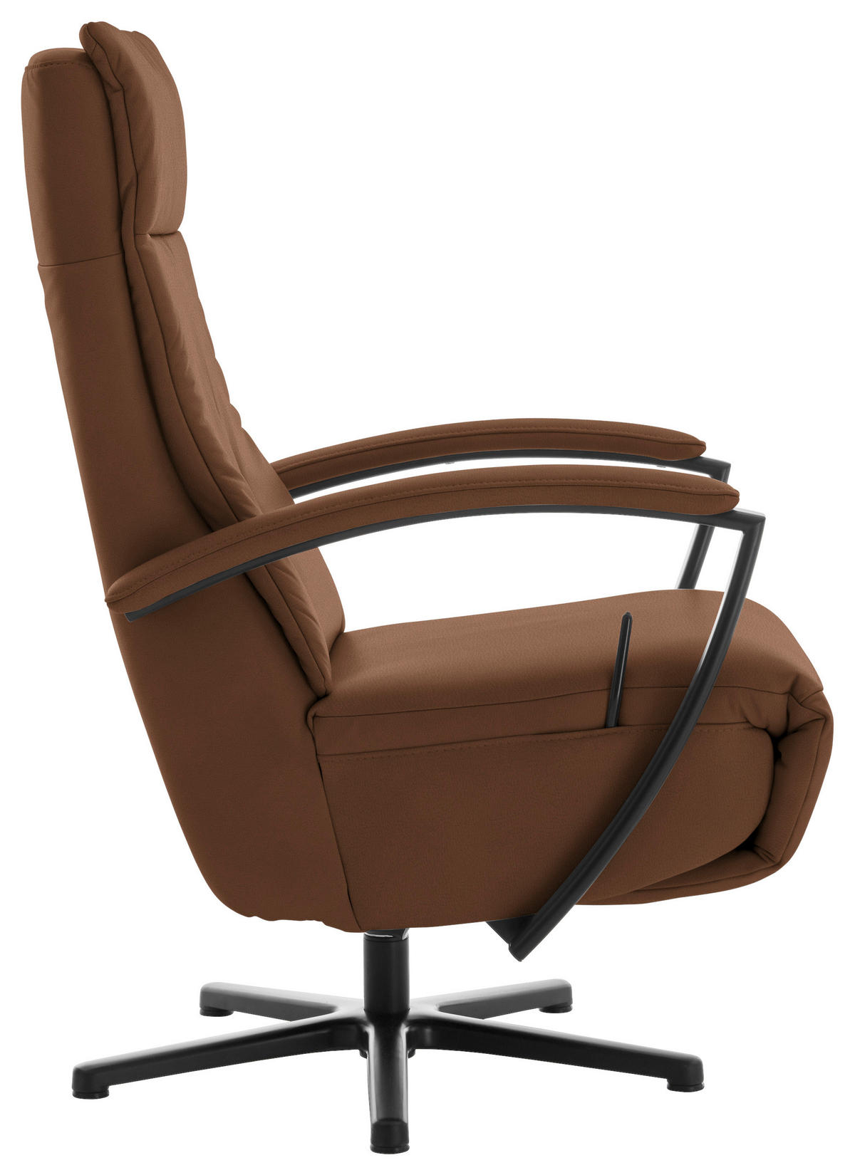 RELAXSESSEL in Leder Braun  - Schwarz/Braun, Design, Leder/Metall (76/112/83cm) - Beldomo Speed
