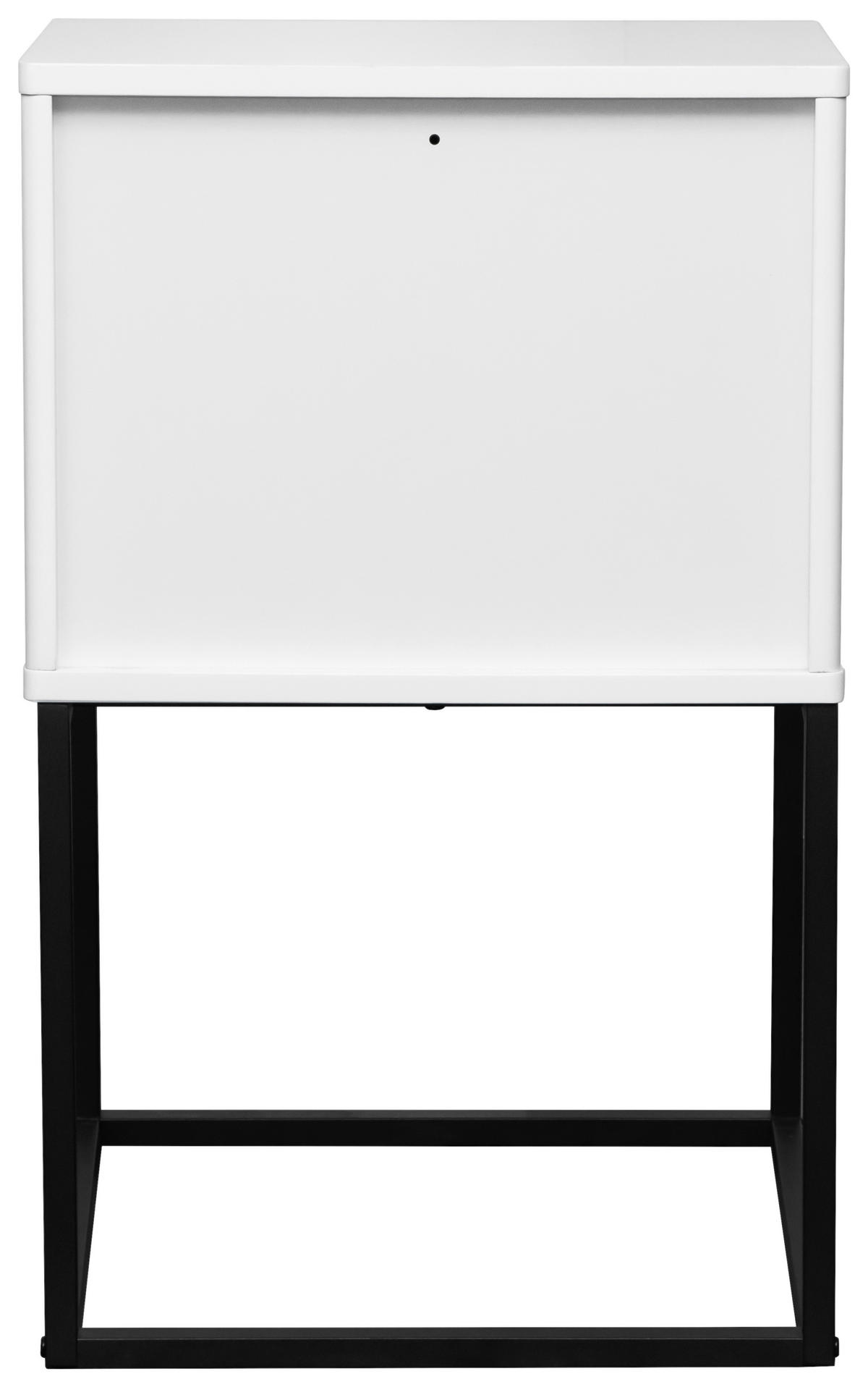 NACHTSCHRANK 40/65/38,5 cm  - Schwarz/Weiß, Design, Holzwerkstoff/Metall (40/65/38,5cm) - Carryhome