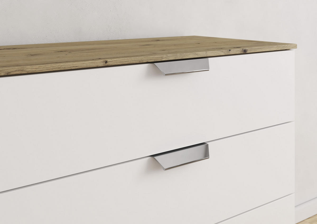 KOMMODE  in 80/81/42 cm  - Chromfarben/Weiß, Design, Holzwerkstoff/Metall (80/81/42cm) - Carryhome