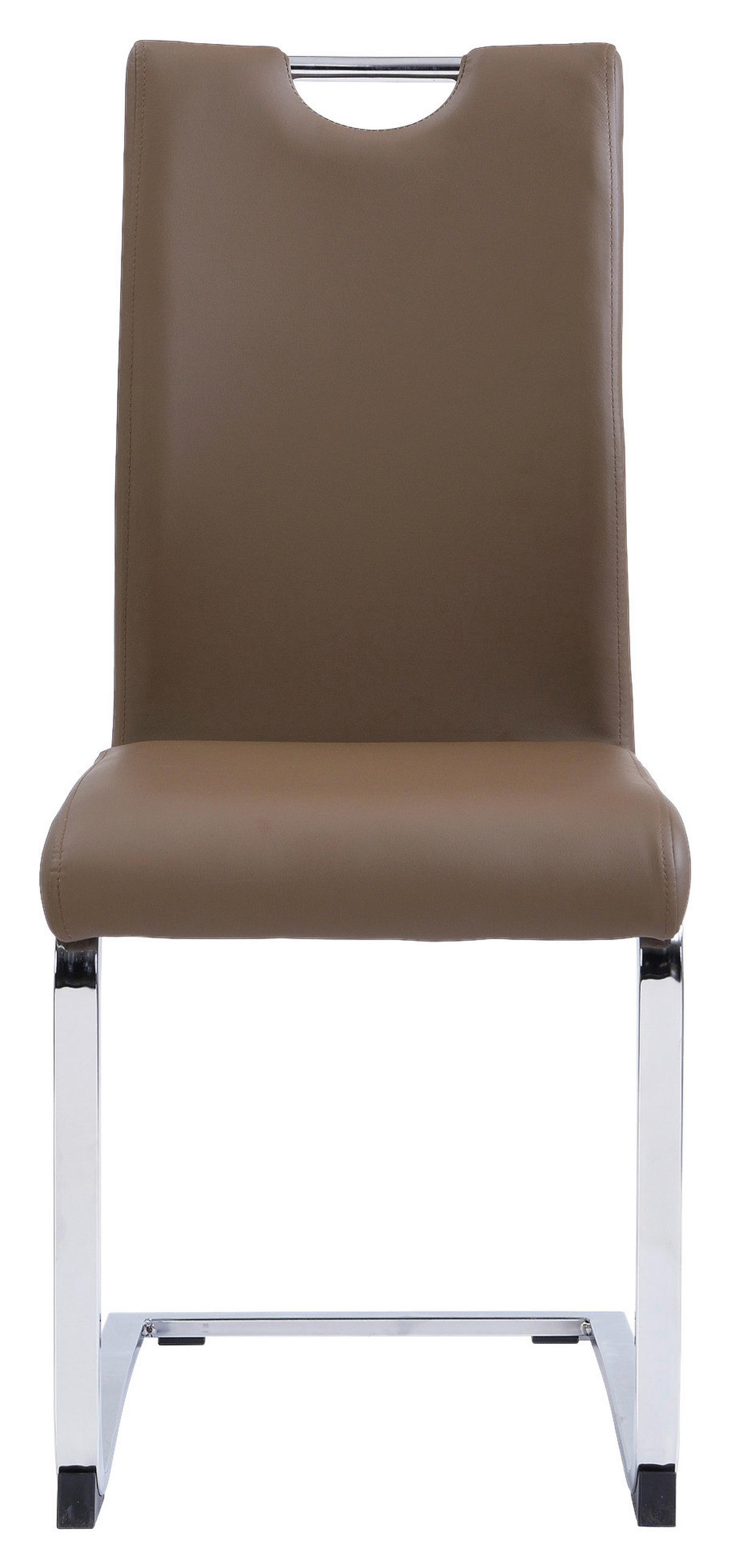 SCHWINGSTUHL   Lederlook  - Chromfarben/Braun, Design, Textil/Metall (42/102/55cm) - Carryhome