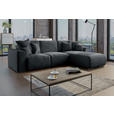 ECKSOFA Anthrazit Lederlook  - Chromfarben/Anthrazit, KONVENTIONELL, Kunststoff/Textil (293/195cm) - Carryhome