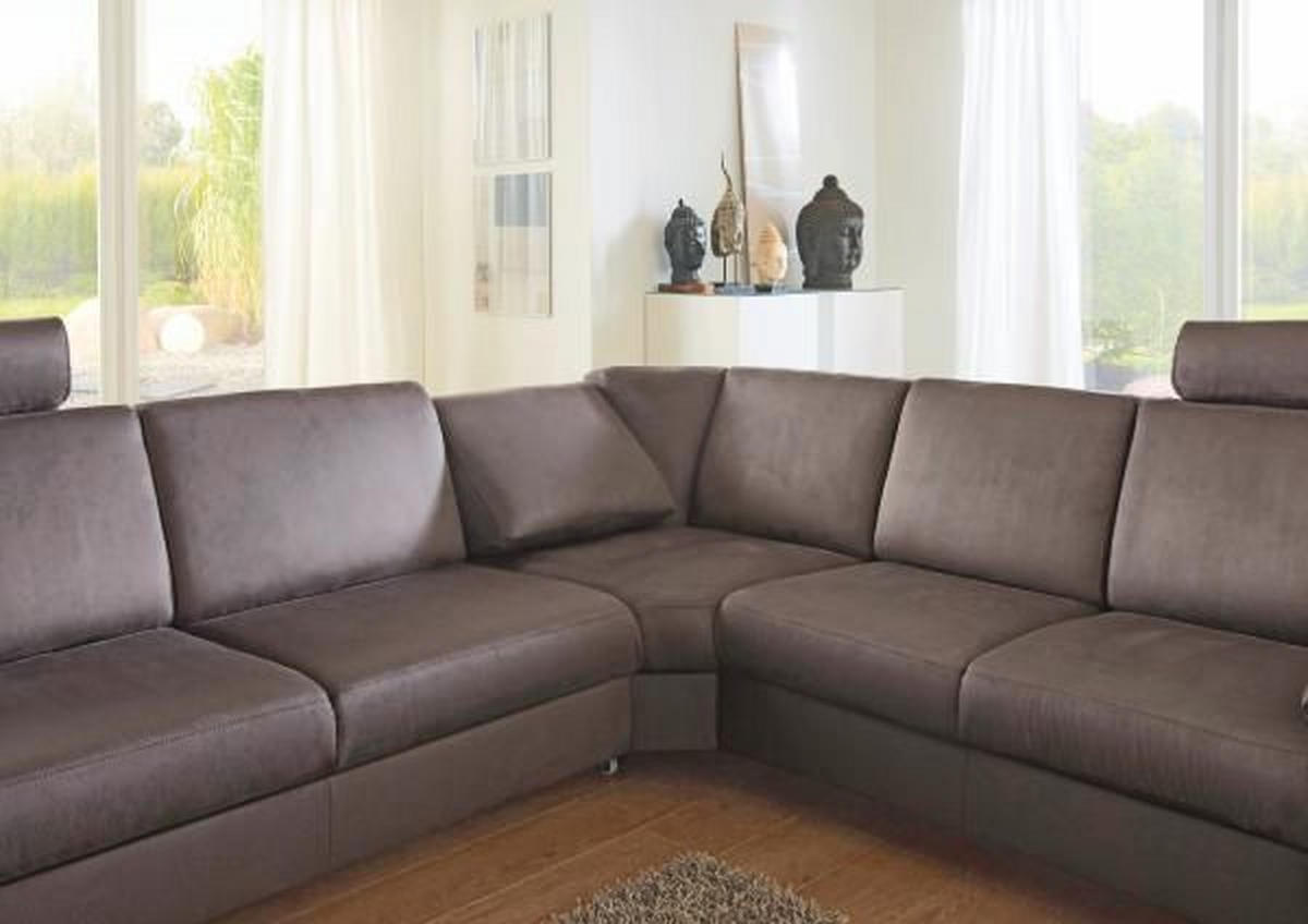 WOHNLANDSCHAFT Dunkelbraun  - Dunkelbraun, KONVENTIONELL, Holz/Textil (274/244cm) - Beldomo System