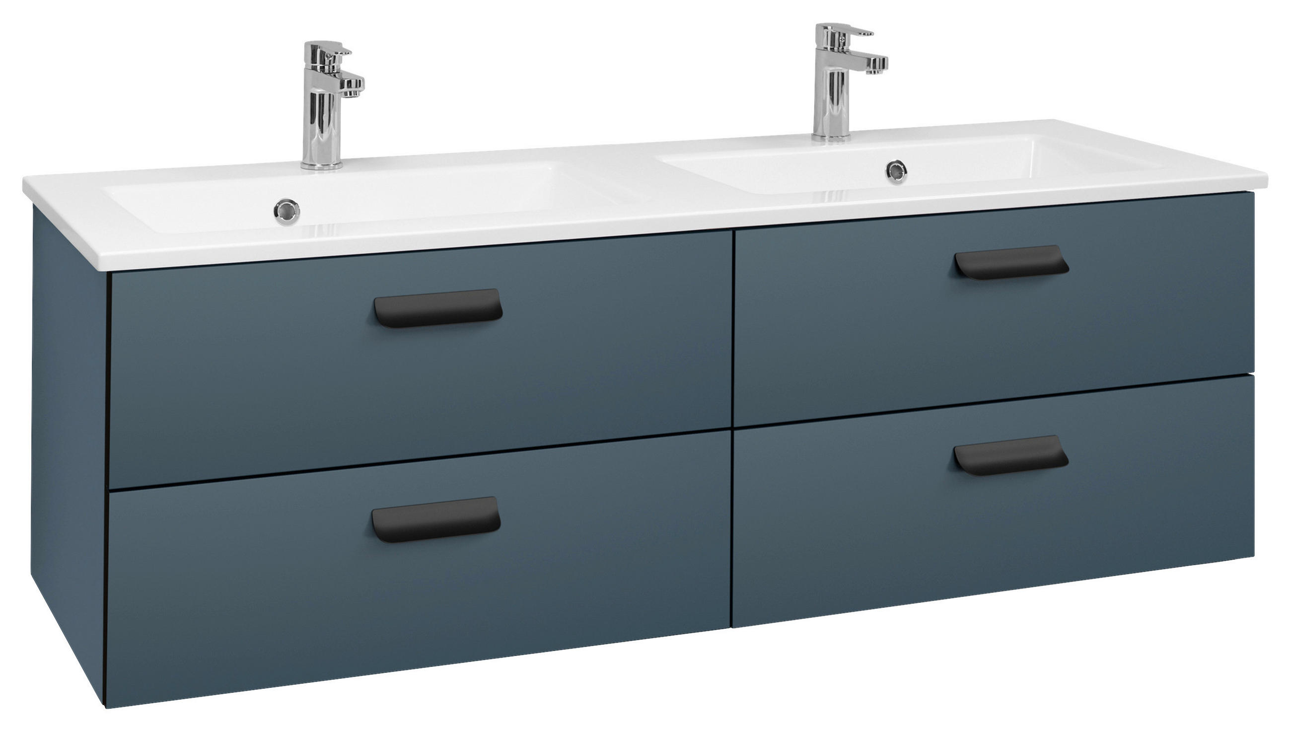 WASCHTISCHKOMBI 153 cm  - Blaugrau/Schwarz, KONVENTIONELL, Holzwerkstoff/Stein (153cm) - Dieter Knoll
