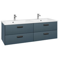 WASCHTISCHKOMBI 153 cm  - Blaugrau/Schwarz, KONVENTIONELL, Holzwerkstoff/Stein (153cm) - Dieter Knoll