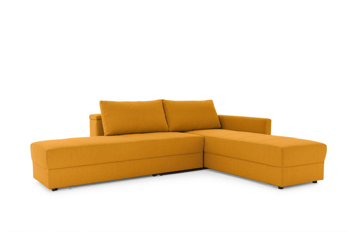 ECKSOFA LOOKS III Gelb Webstoff  - Gelb/Schwarz, Design, Kunststoff/Textil (229/287cm) - LOOKS by W.Joop